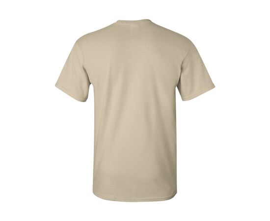 Футболка мужская однотонная 150-160 г/м2 (XXL), песочный цвет, вид сзади. CottonOnline.ru