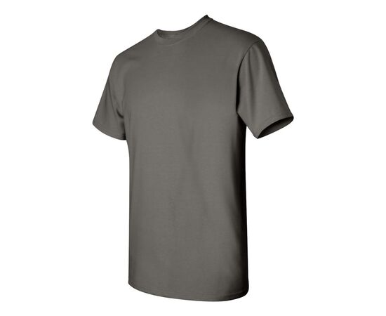 Футболка мужская однотонная (размер XXL), плотность ткани 150-160 г/м2 (размер L), темно-серый цвет. Вид сбоку. CottonOnline.ru