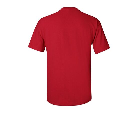 Футболка мужская однотонная 150-160 г/м2 (M), красный цвет, вид сзади. CottonOnline.ru