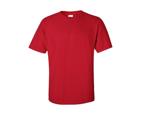 Футболка мужская однотонная 150-160 г/м2 (M), красный цвет, вид спереди. CottonOnline.ru